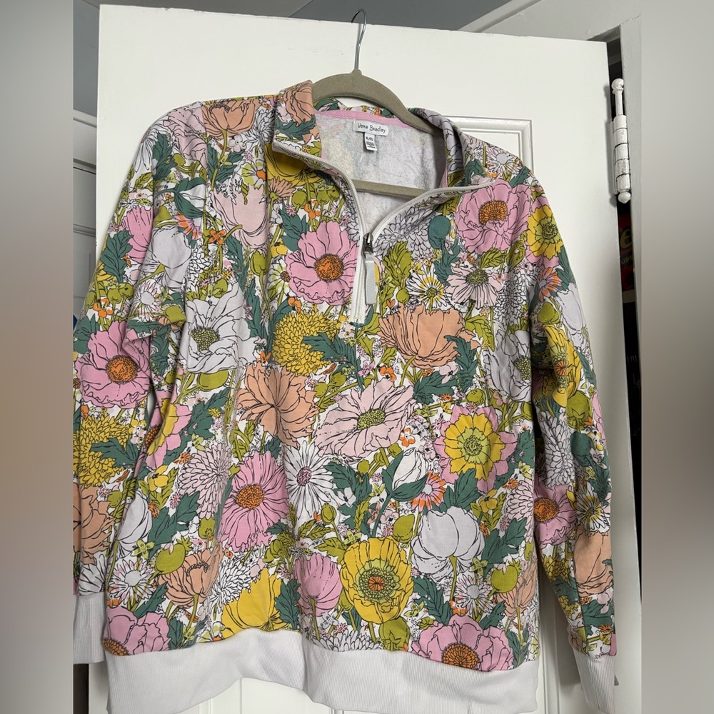 Vera Bradley  Floral Quarter-Zip Pullover - Pastel Multi